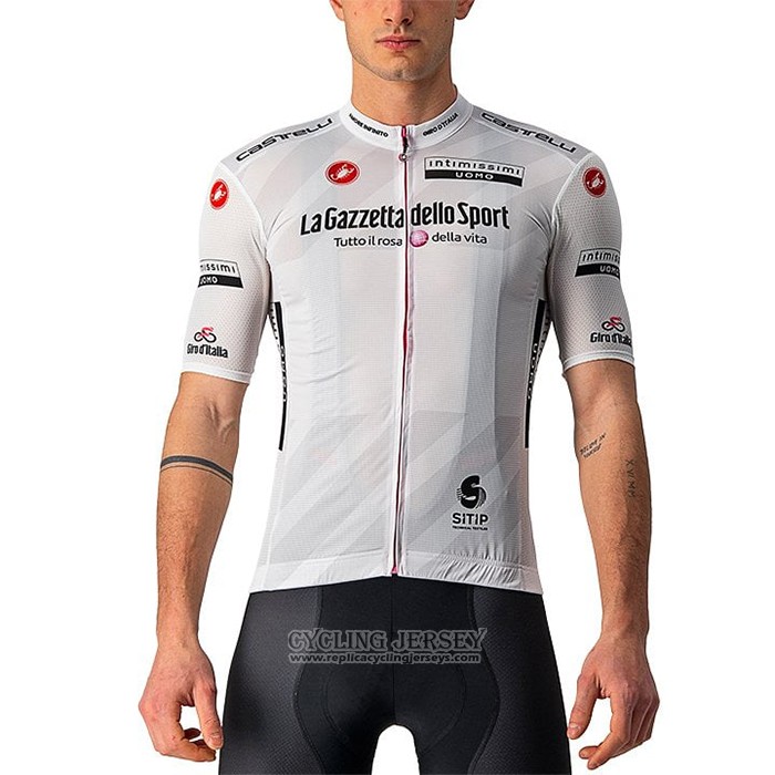 2021 Cycling Jersey Giro D'italy White Short Sleeve And Bib Short
